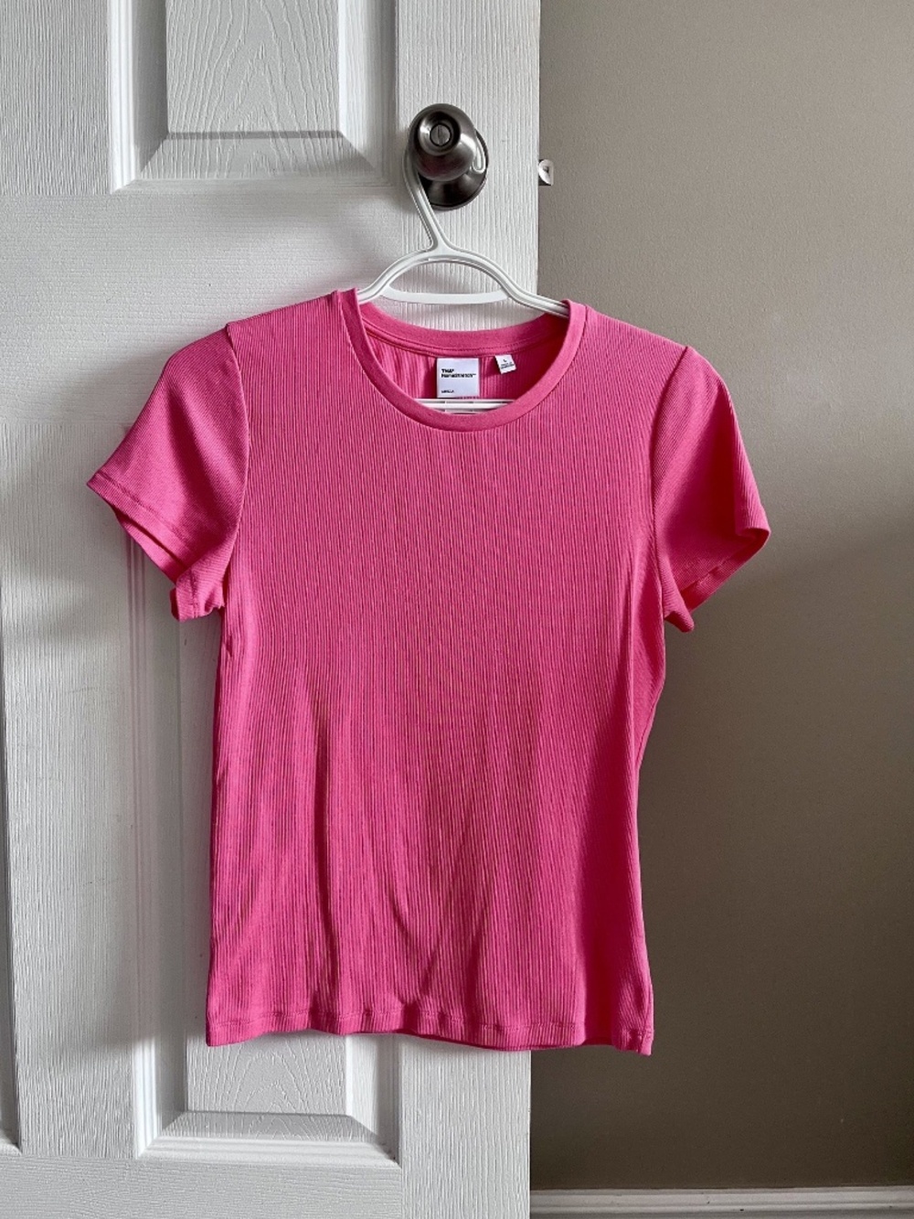 Aritzia TNA Homestretch short sleeve t-shirt ribbed Dreamhouse Pink tee